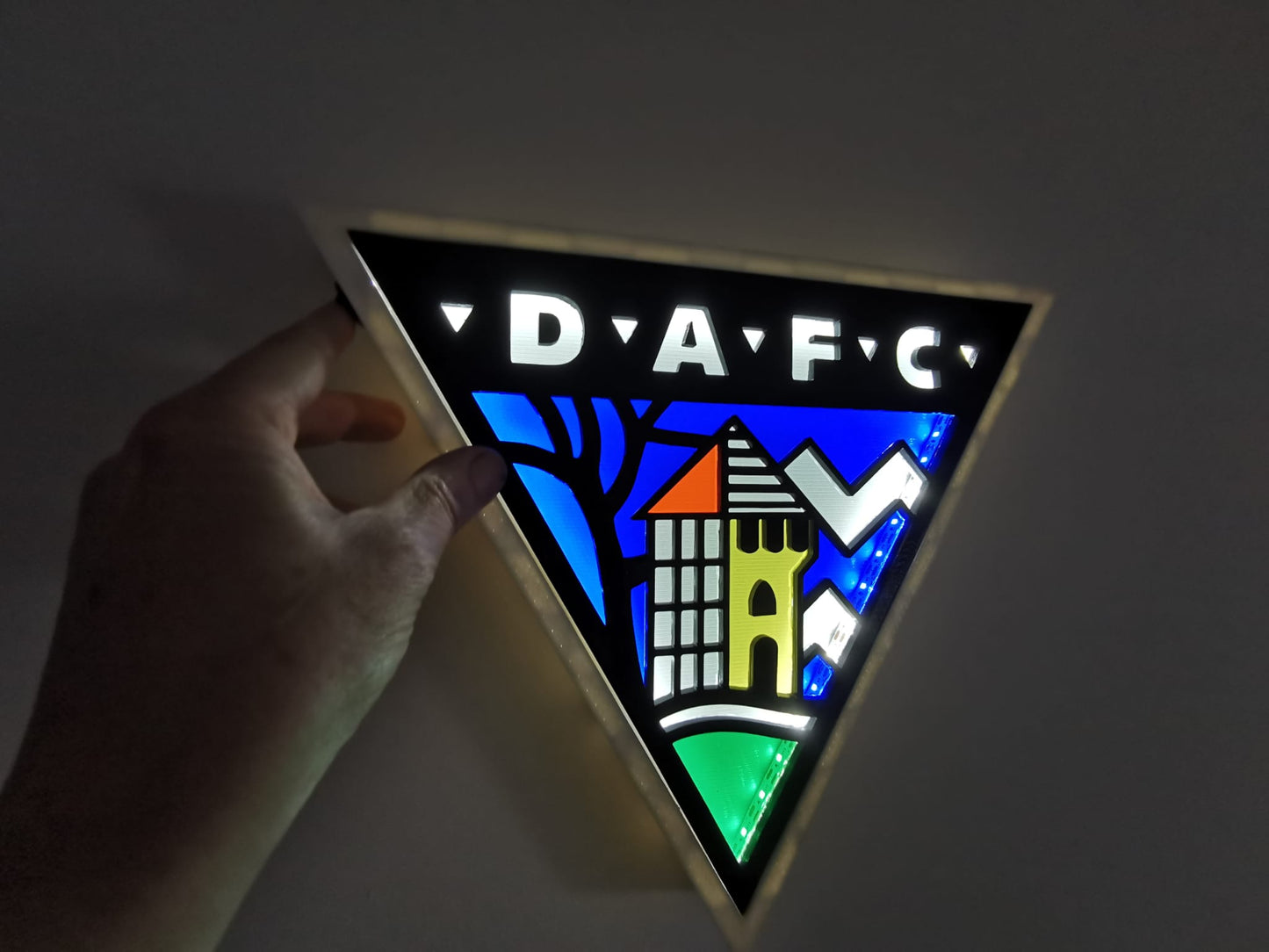 Dunfermline Athletic Football Club Wall Lamp / DAFC Stained Glass Effect Light