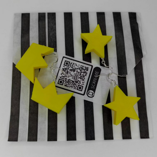 Fairly Odd Parents Earrings / Crown and Star Wand Jewellery / Girlfriend Gift/ Cosplay Nickelodeon