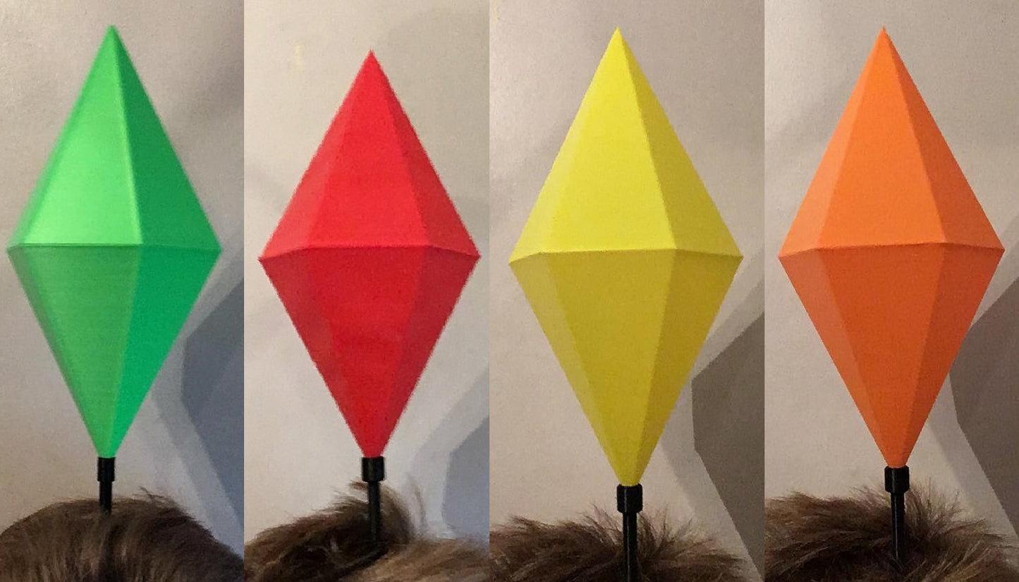 HUGE Sims LED Plumbob Headband / Life Size Light Up Mood Plum Bob Headwear / Sim Costume Hat / The Sims Cosplay / Halloween Comic Con Outfit
