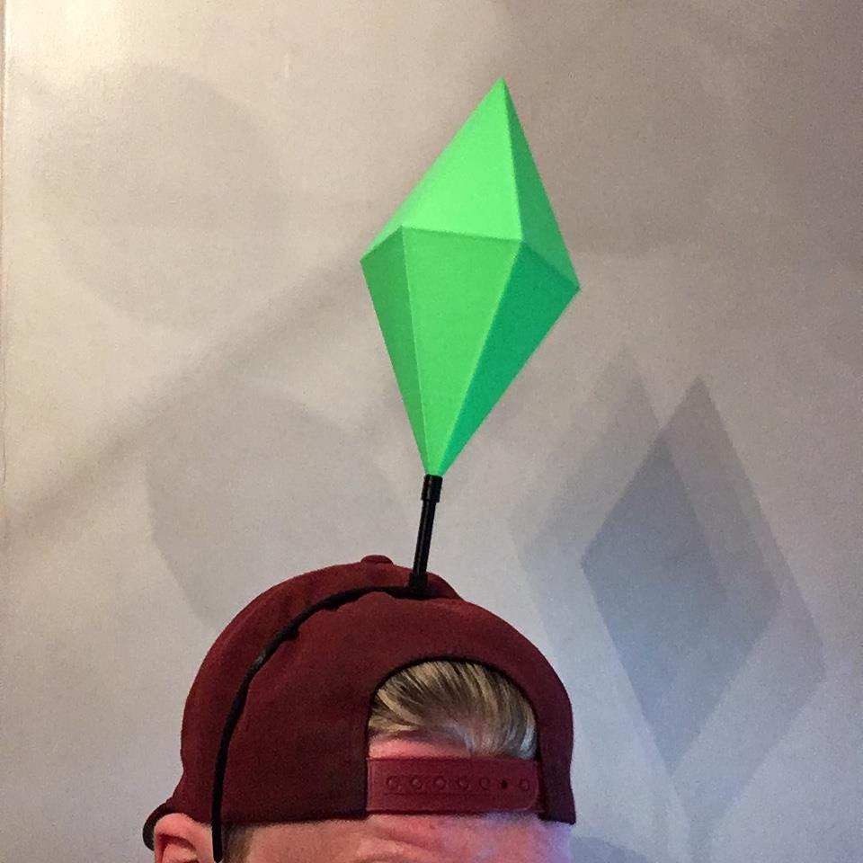 HUGE Sims LED Plumbob Headband / Life Size Light Up Mood Plum Bob Headwear / Sim Costume Hat / The Sims Cosplay / Halloween Comic Con Outfit