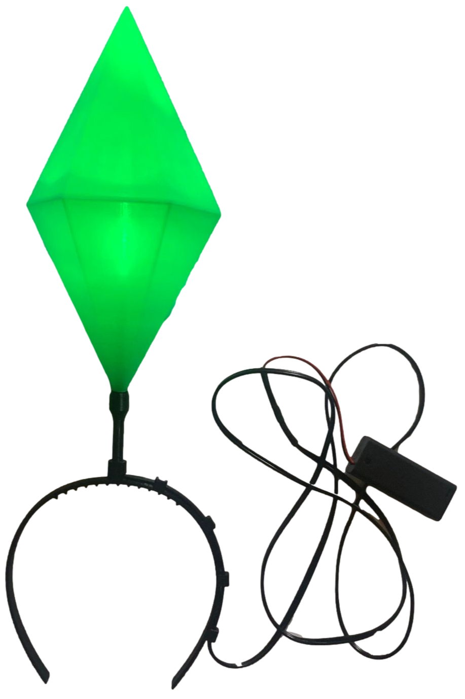 HUGE Sims LED Plumbob Headband / Life Size Light Up Mood Plum Bob Headwear / Sim Costume Hat / The Sims Cosplay / Halloween Comic Con Outfit